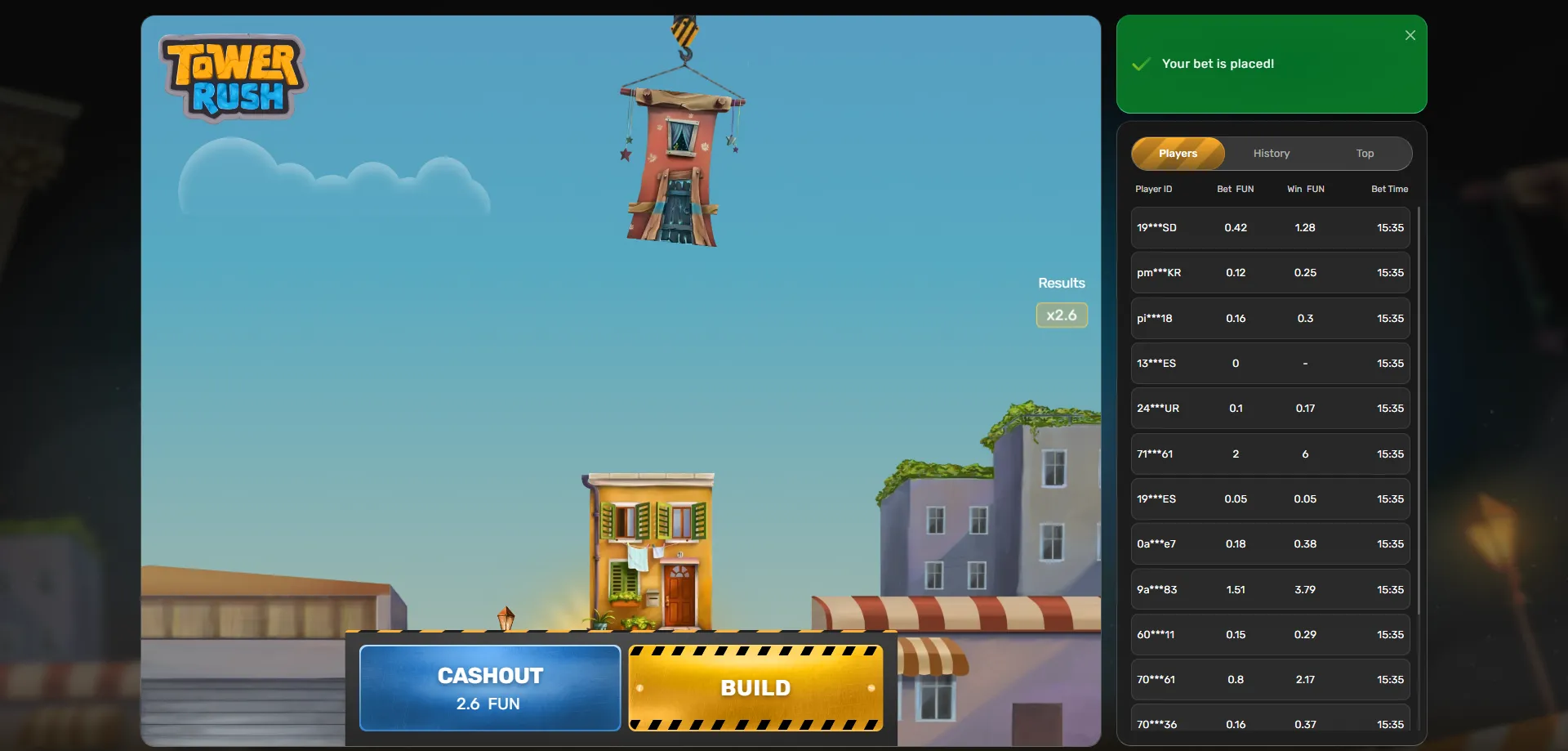 Tower Rush jeu crash Galaxsys — avis complet Côte d'Ivoire 2026